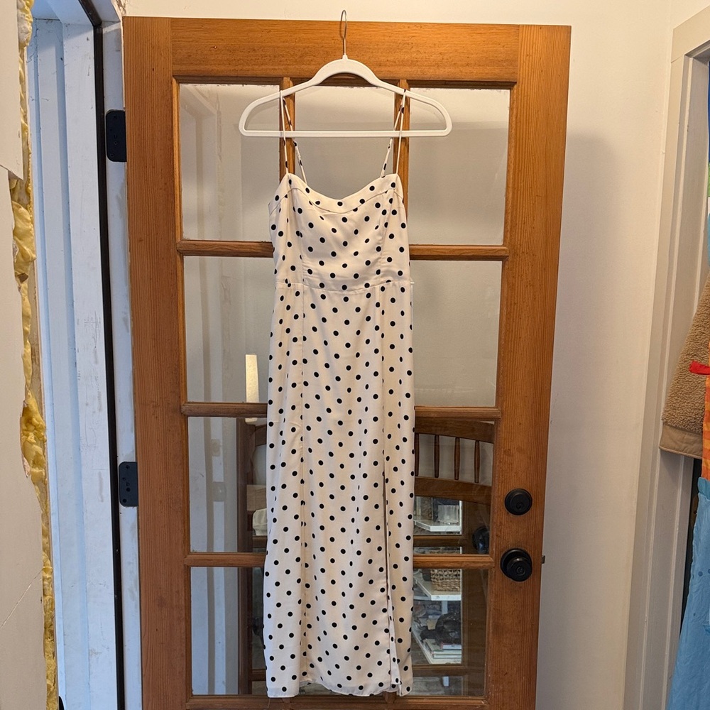 Abercrombie & Fitch Black and White Polka Dot Maxi Dress